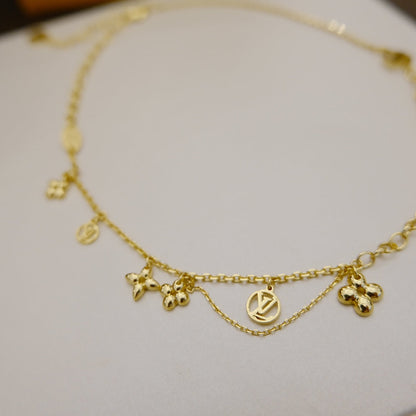 [Amore Jewelry]BLOOMING SUPPLE NECKLACE BRASS