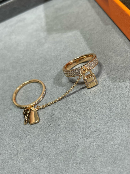 [Amore Jewelry]HM KELLY CLOCHETTE DOUBLE RING IN  WITH DIAMONDS