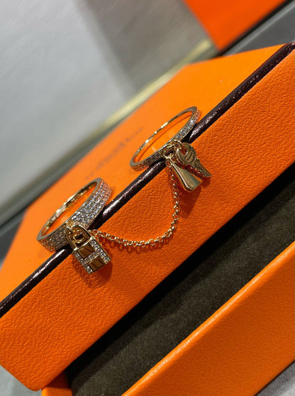 [Amore Jewelry]HM KELLY CLOCHETTE DOUBLE RING IN  WITH DIAMONDS