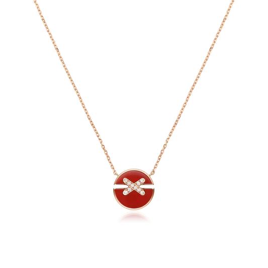 [Amore Jewelry]JEUX DE ROSE GOLD DIAMOND NECKLACE