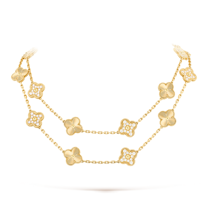 [Amore Jewelry]CLOVER 20 MOTIFS LASER DIAMOND NECKLACE