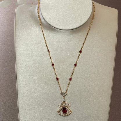 [Amore Jewelry]DREAM NECKLACE CARNELIAN DIAMOND PINK GOLD
