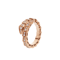 [Amore Jewelry]SERPENTI RING PINK GOLD DIAMOND PAVED 4MM