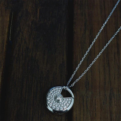 [Amore Jewelry]AMULETTE SILVER FULL DIAMOND NECKLACE