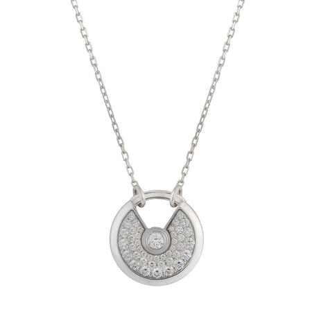 [Amore Jewelry]AMULETTE SILVER FULL DIAMOND NECKLACE