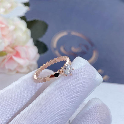 [Amore Jewelry]BEE LOVE RING PINK GOLD 1 DIAMOND