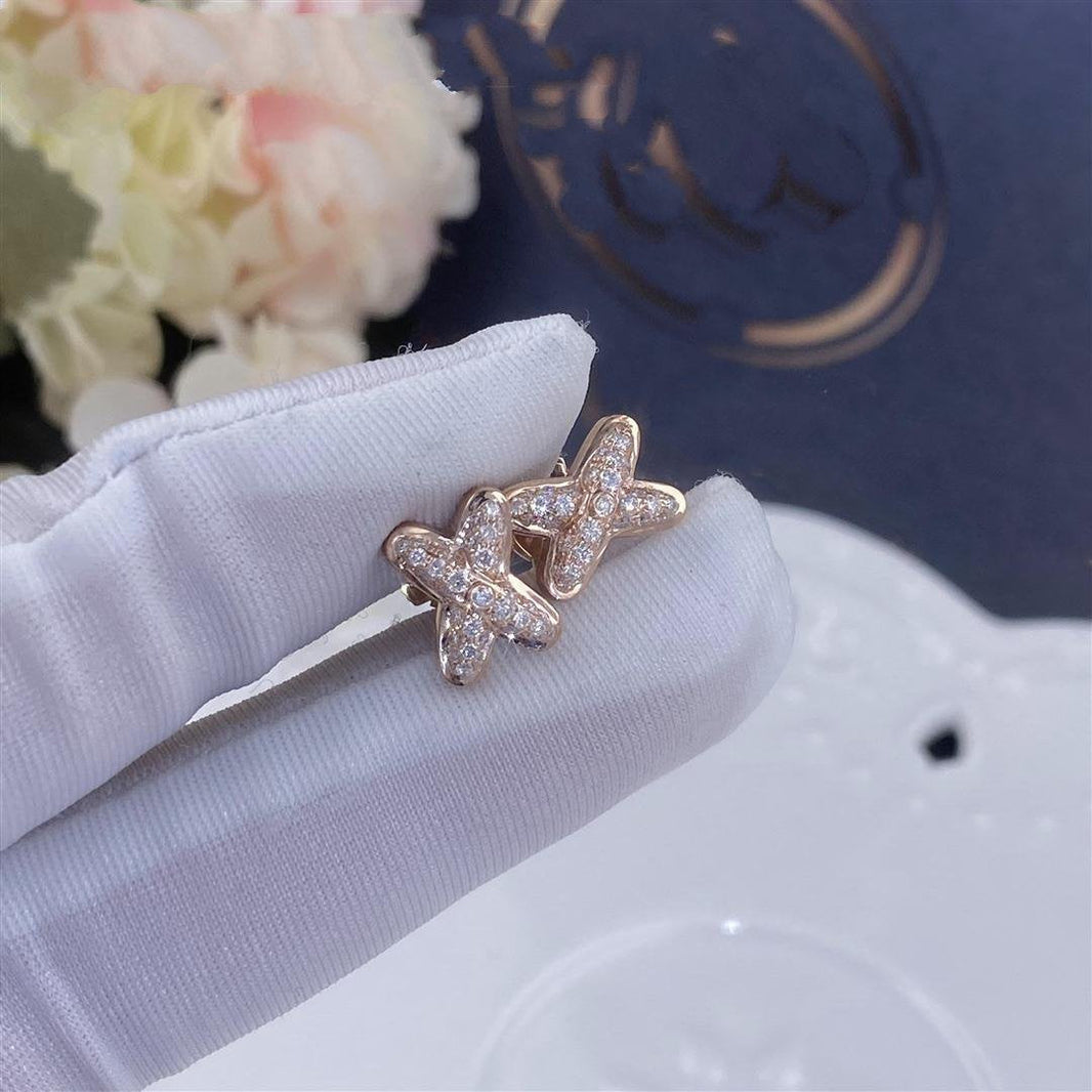 [Amore Jewelry]JEUX DE PINK GOLD DIAMOND EARRINGS