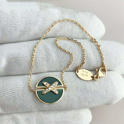 [Amore Jewelry]JEUX DE BRACELET MALACHITE PINK GOLD DIAMONDS