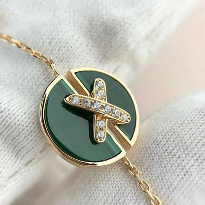 [Amore Jewelry]JEUX DE BRACELET MALACHITE PINK GOLD DIAMONDS