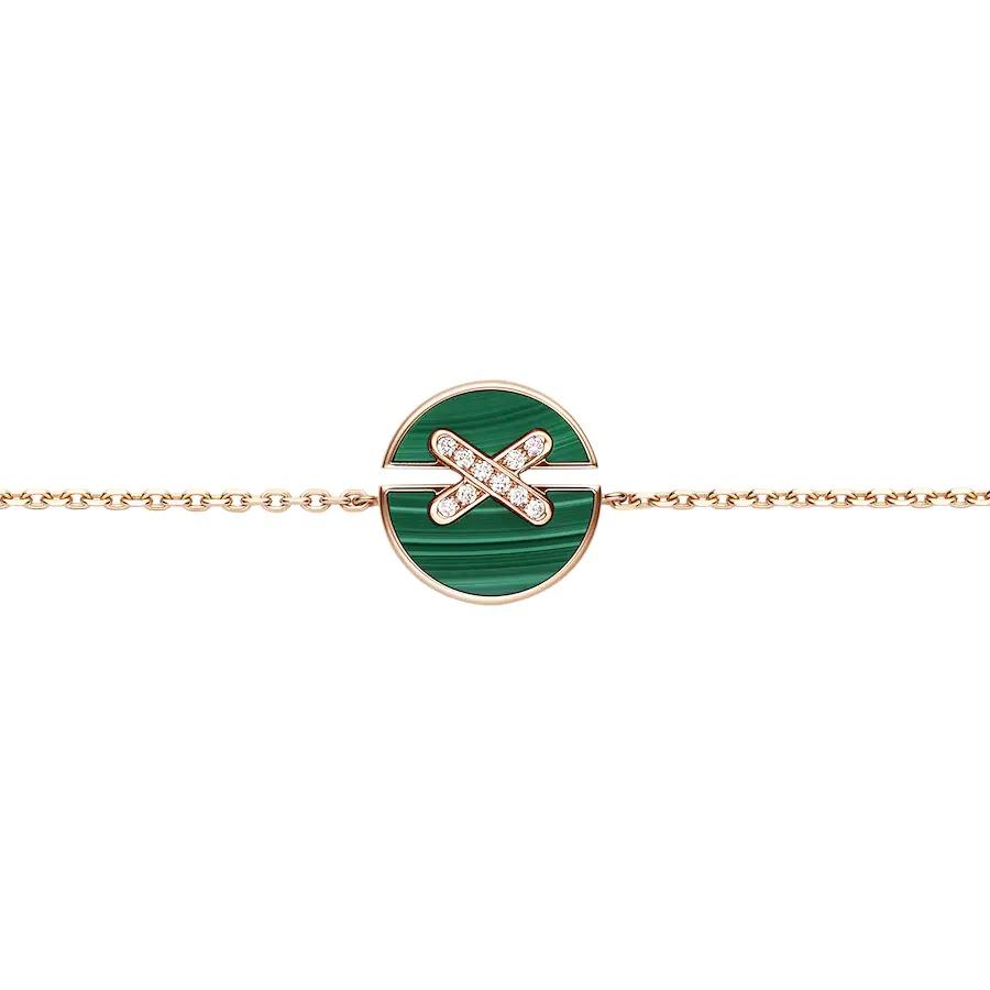 [Amore Jewelry]JEUX DE BRACELET MALACHITE PINK GOLD DIAMONDS