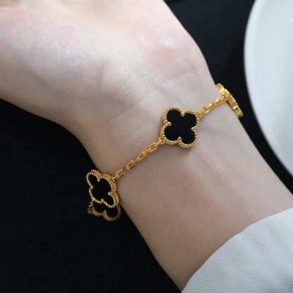 [Amore Jewelry]CLOVER  5 MOTIFS BLACK ONYX BRACELET