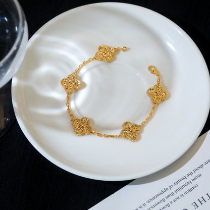 [Amore Jewelry]CLOVER 5 MOTIFS BRONZING BRACELET