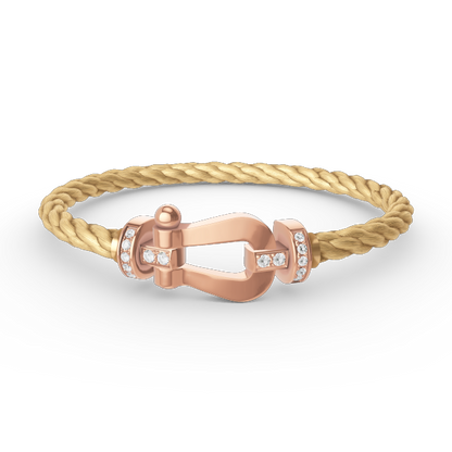 [Amore Jewelry]FORCE LARGE HORSESHOE HALF DIAMOND BRACELET ROSE GOLD