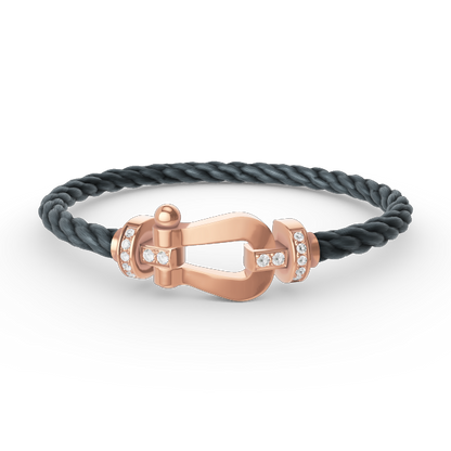 [Amore Jewelry]FORCE LARGE HORSESHOE HALF DIAMOND BRACELET ROSE GOLD