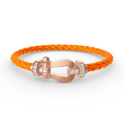 [Amore Jewelry]FORCE LARGE HORSESHOE HALF DIAMOND BRACELET ROSE GOLD