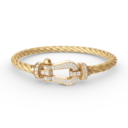 [Amore Jewelry]FORCE LARGE HORSESHOE FULL DIAMOND BRACELET GOLD
