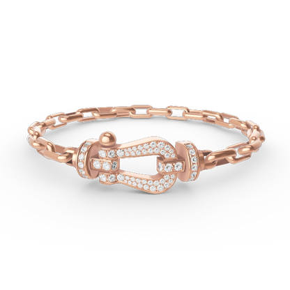 [Amore Jewelry]FORCE LARGE HORSESHOE CLASP  METAL BRACELET