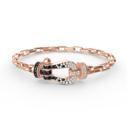 [Amore Jewelry]FORCE LARGE HORSESHOE CLASP  METAL BRACELET