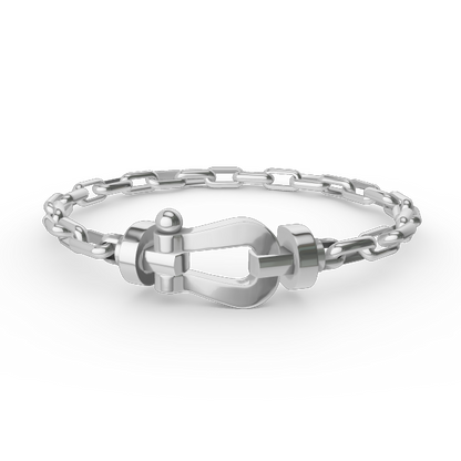 [Amore Jewelry]FORCE LARGE HORSESHOE CLASP  METAL BRACELET