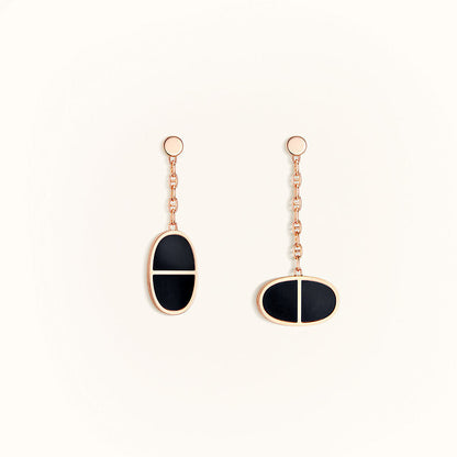 [Amore Jewelry]CHAINE VERSO BLACK CERAMIC EARRINGS