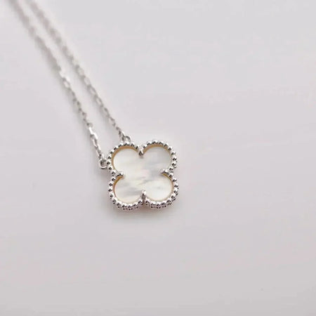 [Amore Jewelry]CLOVER  15MM WHITE MOTHER-OF-PEARL SILVER