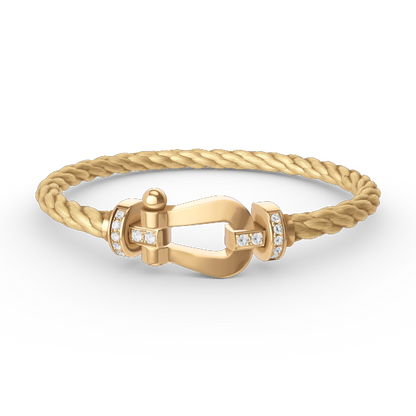 [Amore Jewelry]FORCE LARGE HORSESHOE HALF DIAMOND BRACELET GOLD