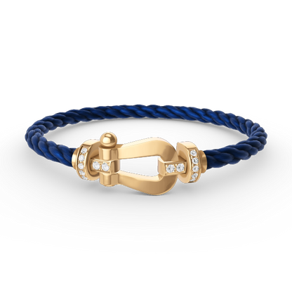 [Amore Jewelry]FORCE LARGE HORSESHOE HALF DIAMOND BRACELET GOLD