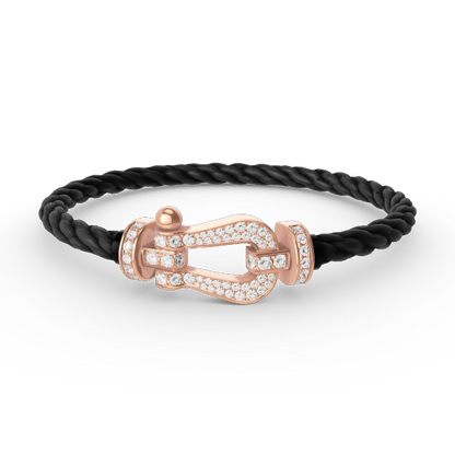 [Amore Jewelry]FORCE LARGE HORSESHOE FULL DIAMOND BRACELET ROSE GOLD