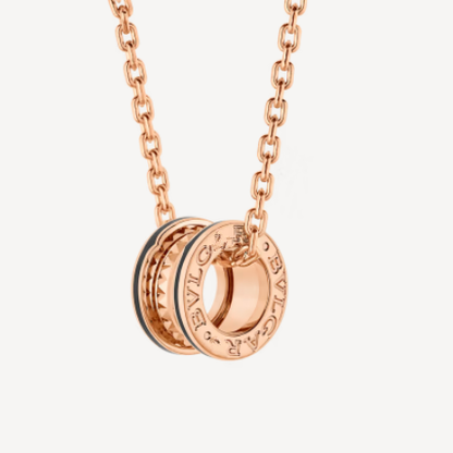 [Amore Jewelry]ZERO 1 ROCK PEDANT PINK GOLD BLACK NECKLACE