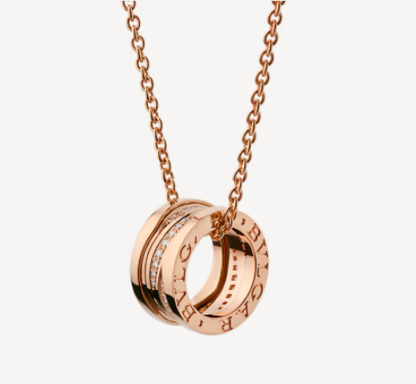 [Amore Jewelry]ZERO 1 PINK GOLD DIAMOND NECKLACE