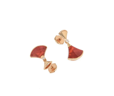 [Amore Jewelry]DREAM Carnelian PINK GOLD EARRINGS