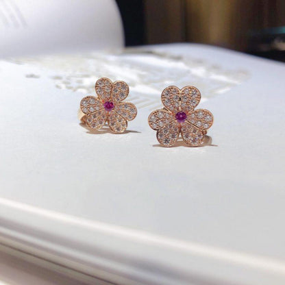 [Amore Jewelry]FRIVOLE PINK GOLD FLOWER DIAMOND EARRINGS