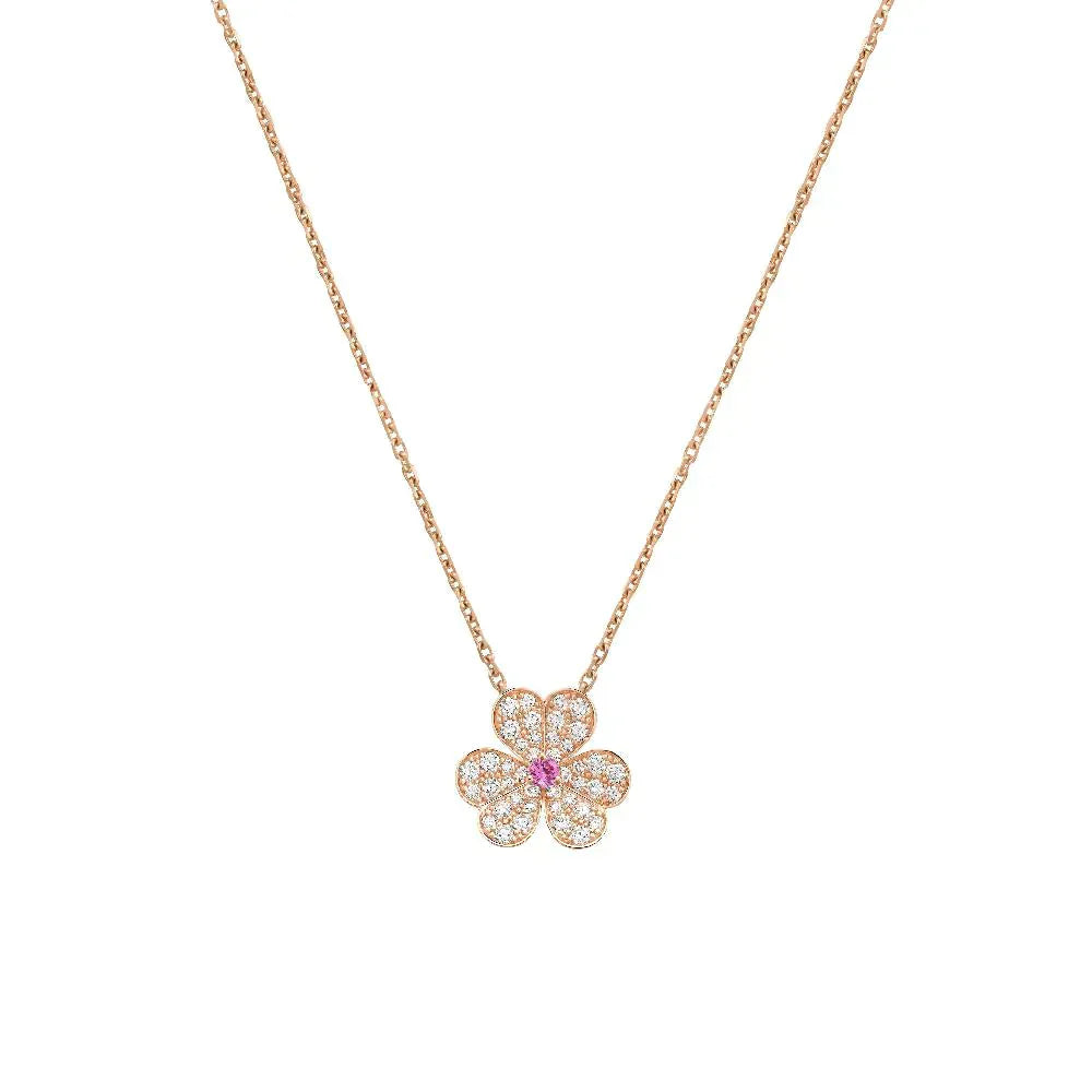 [Amore Jewelry]FRIVOLE ROSE GOLD FLOWER DIAMOND NECKLACE