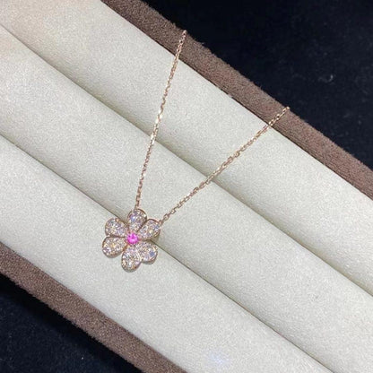 [Amore Jewelry]FRIVOLE ROSE GOLD FLOWER DIAMOND NECKLACE