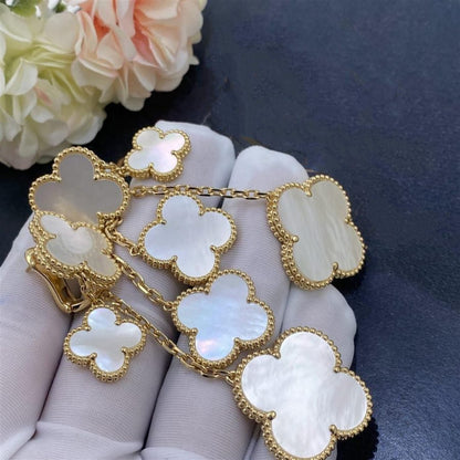 [Amore Jewelry]CLOVER EARRINGS WHITE MOP 4 MOTIFS GOLD