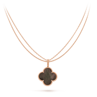 [Amore Jewelry]CLOVER 25MM GOLD DARK MOP BIG CLOVER NECKLACE