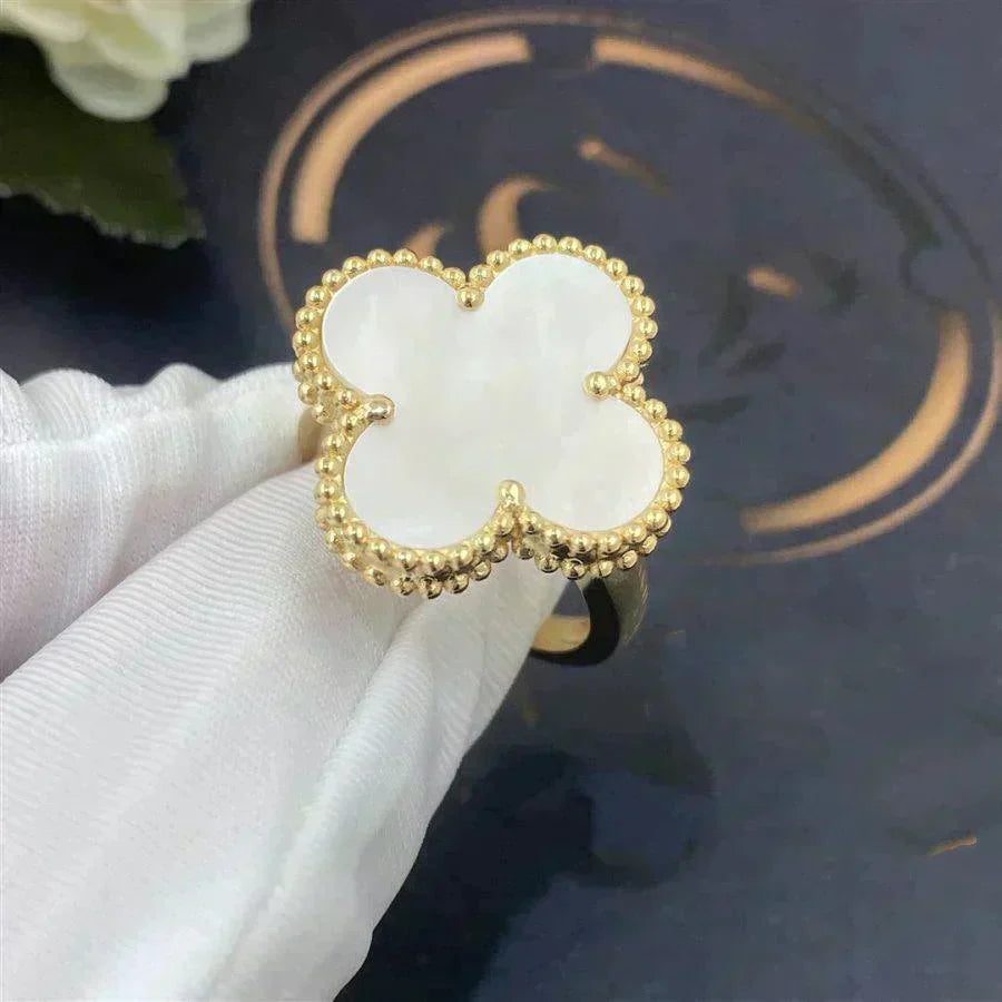 [Amore Jewelry]CLOVER WHITE MOP RING