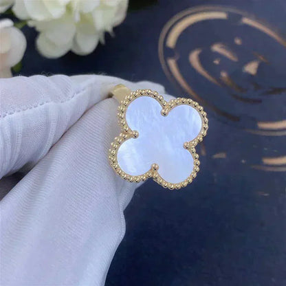 [Amore Jewelry]CLOVER WHITE MOP RING