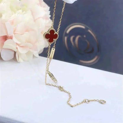 [Amore Jewelry]CLOVER  CARNELIAN SINGLE FLOWER BRACELET