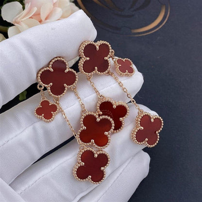 [Amore Jewelry]CLOVER EARRINGS CARNELIAN 4 MOTIFS PINK GOLD