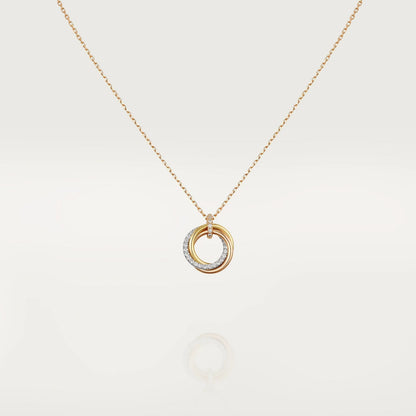 [Amore Jewelry]TRINITY NECKLACE SILVER GOLD PINK GOLD DIAMONDS
