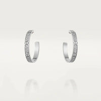 [Amore Jewelry]LOVE DIAMOND SILVER HOOP EARRINGS