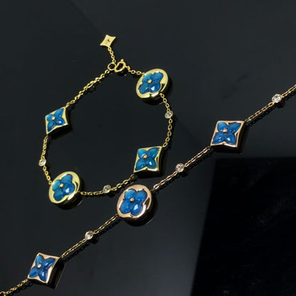 [Amore Jewelry]STAR AND SUN 4 MOTIF BLUE BRACELET