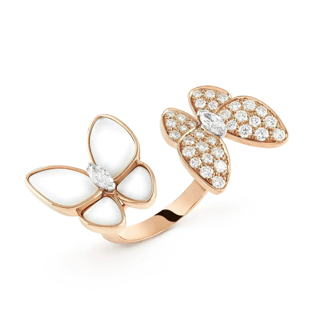 [Amore Jewelry]TWIN BUTTERFLY DIAMOND MOP RING